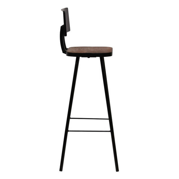 The Living Store Barstoelen - Massief gerecycled hout - 45 x 36 x 99 cm - Industriële stijl