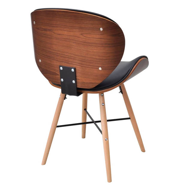 vidaXL Eetkamerstoelen 2 st gebogen hout en kunstleer