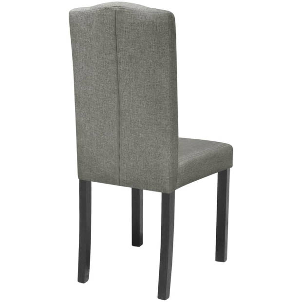 vidaXL Eetkamerstoelen 4 st stof grijs