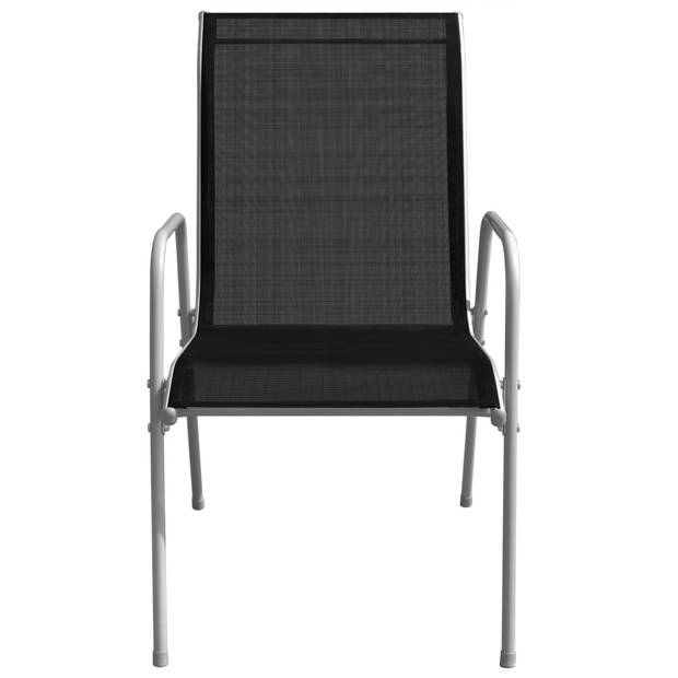 The Living Store Tuinset - Verfijnde - Tuinmeubelen - Afmeting- 80 x 71 cm - Ken- Textileen stoelen - gehard glas -