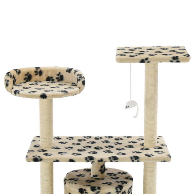 The Living Store Kattenboom - Beige - 70 x 45 x 95 cm - Met huisje - speeltje - krabpalen en platformen