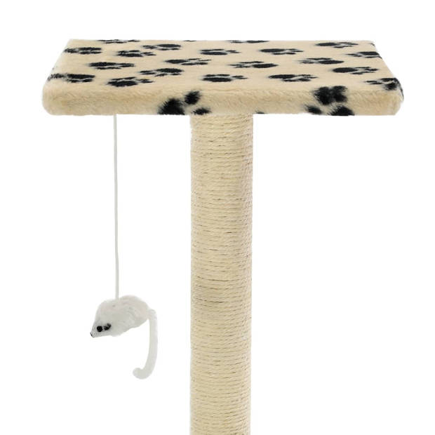 The Living Store Kattenboom - Beige - 70 x 45 x 95 cm - Met huisje - speeltje - krabpalen en platformen