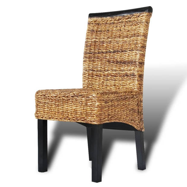 vidaXL Eetkamerstoelen 6 st abaca en massief mangohout