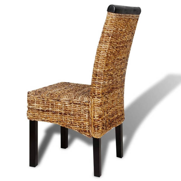 The Living Store Abaca Geweven Stoelen - Set van 4 - 47 x 50 x 97 cm - Bruin