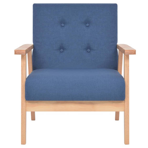 The Living Store Fauteuil - Comfortabele zithoek - Blauw - 64.5 x 67 x 73.5 cm - Polyester