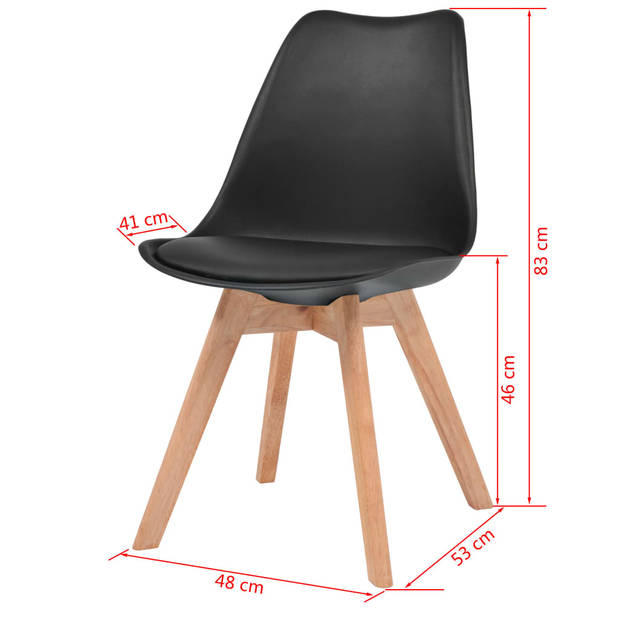 vidaXL Eetkamerstoelen 2 st kunststof zwart