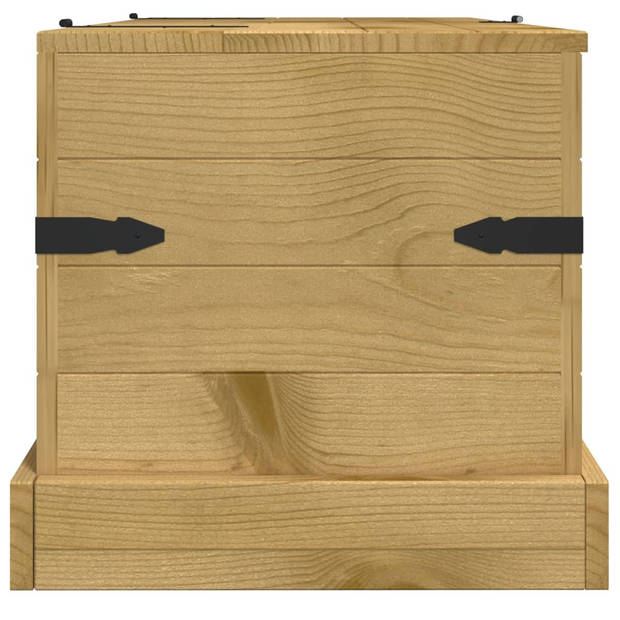 The Living Store Dekenkist Corona Hout - 91 x 49.5 x 47 cm - Bruin Gekleurd