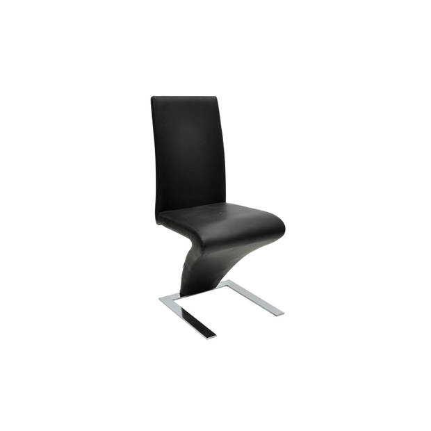 The Living Store Eetkamerstoelen - Set van 2 - 58 x 44 x 99 cm - Ergonomisch gevormd zitcomfort - Zwart