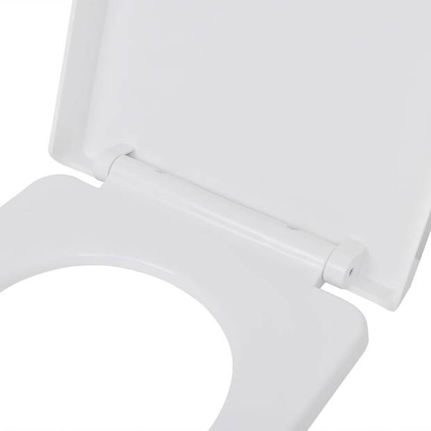 The Living Store Toiletbril vierkant wit - soft-close - quick-release - 45x35cm - polypropyleen