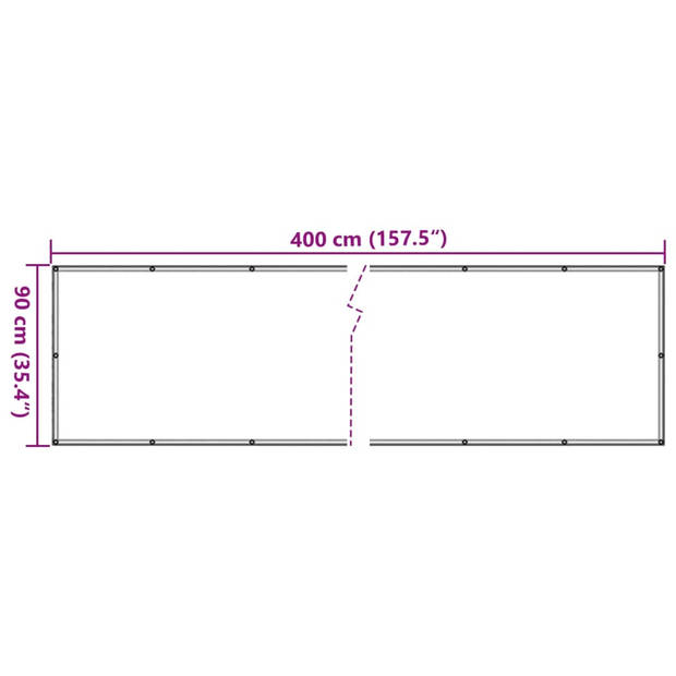 vidaXL Balkonscherm 400x90 cm PVC grijs