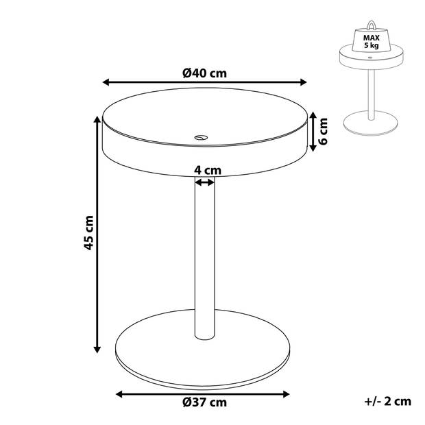 Beliani OREGON - Bijzettafel-Donkere houtkleur-MDF