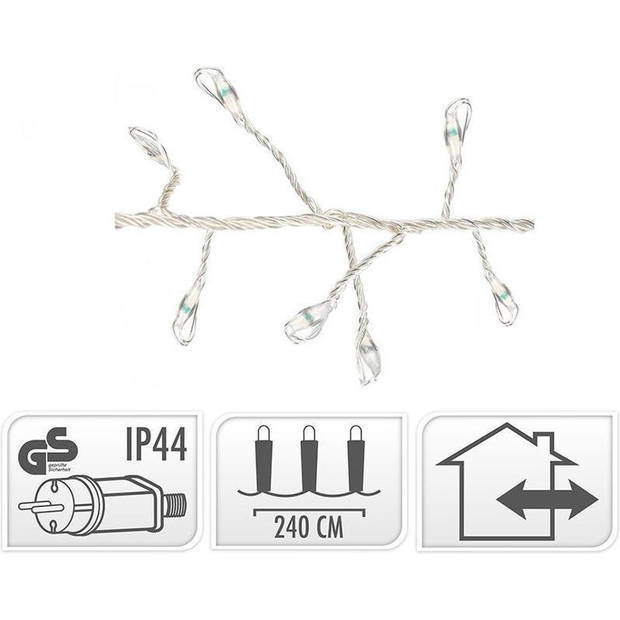 Zilverdraad Verlichting 240 LED - Warm wit - 2,4 meter