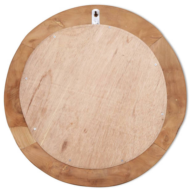 vidaXL Decoratieve spiegel rond 60 cm teakhout