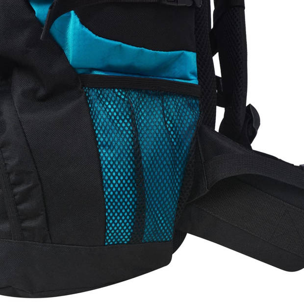 vidaXL Rugzak hiking XXL 75 L zwart en blauw