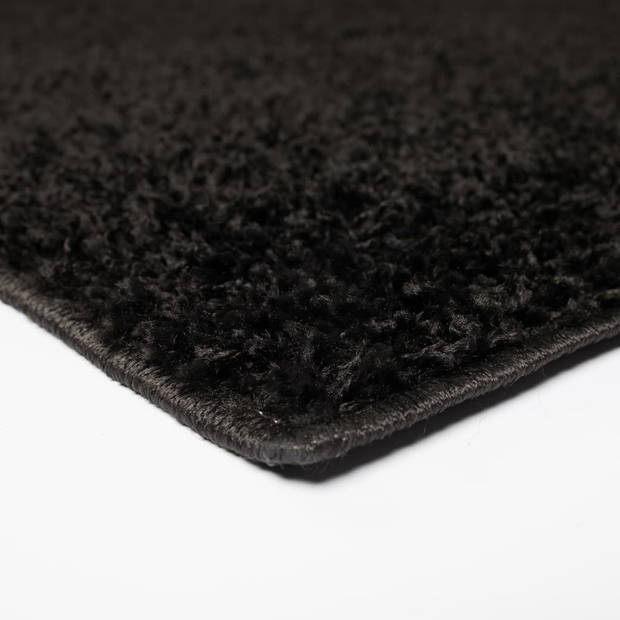 vidaXL Vloerkleed shaggy hoogpolig 120x170 cm zwart