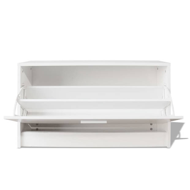 The Living Store Schoenenkast Basic - Halkastje - 80 x 24 x 45 cm - wit