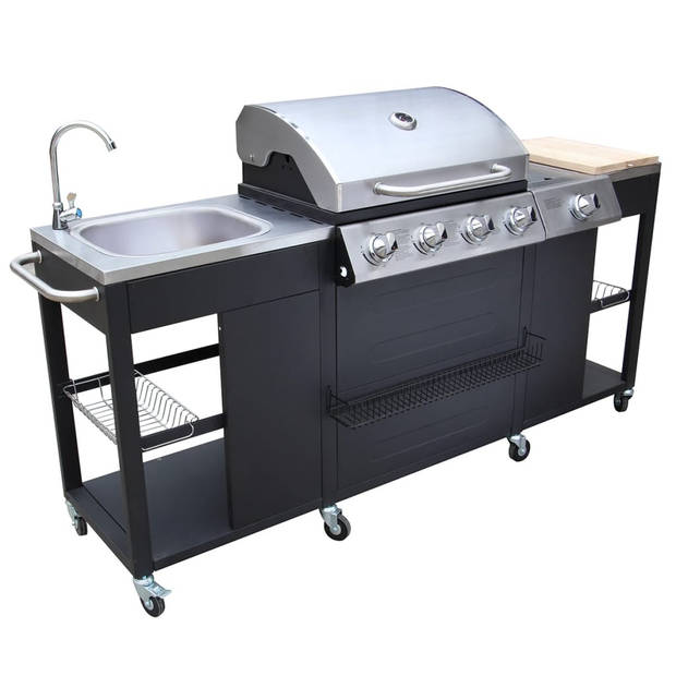 vidaXL Buitenkeuken met barbecue Montana 4 branders