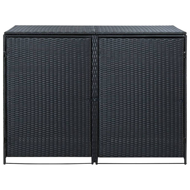 The Living Store Containerberging - PE-rattan - 148x80x111 cm - Zwart