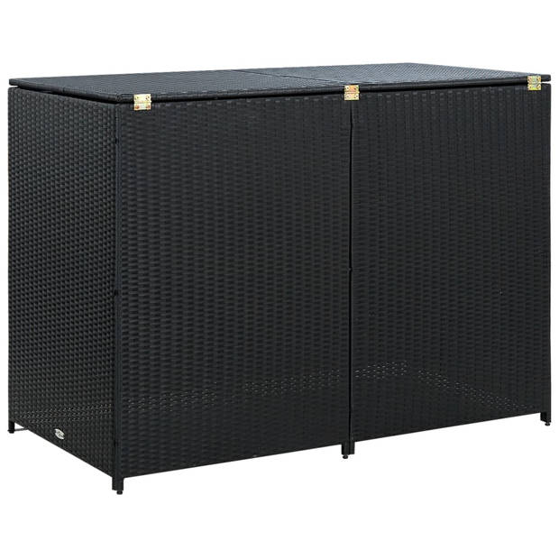 The Living Store Containerberging - PE-rattan - 148x80x111 cm - Zwart