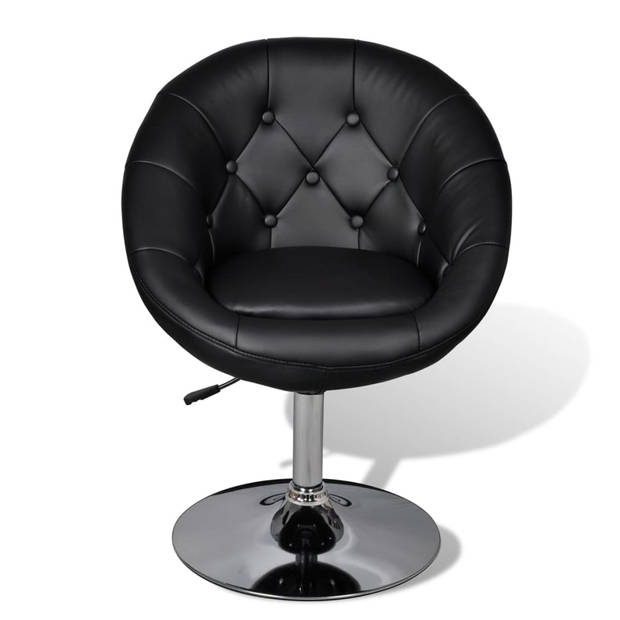 The Living Store Loungestoel Zwart - Verstelbaar - Stalen Frame - Gepolijste Chromen Afwerking - 61x58x80-93cm -
