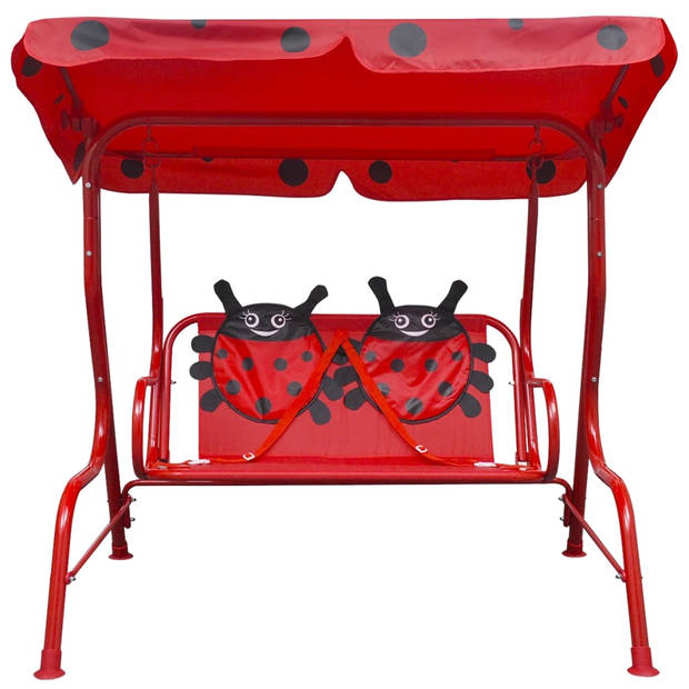 The Living Store Schommelstoel Kids - Tuinmeubel - 115 x 75 x 110 cm - Rood