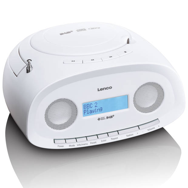 Draagbare DAB+/FM Radio CD-USB-speler Lenco Wit