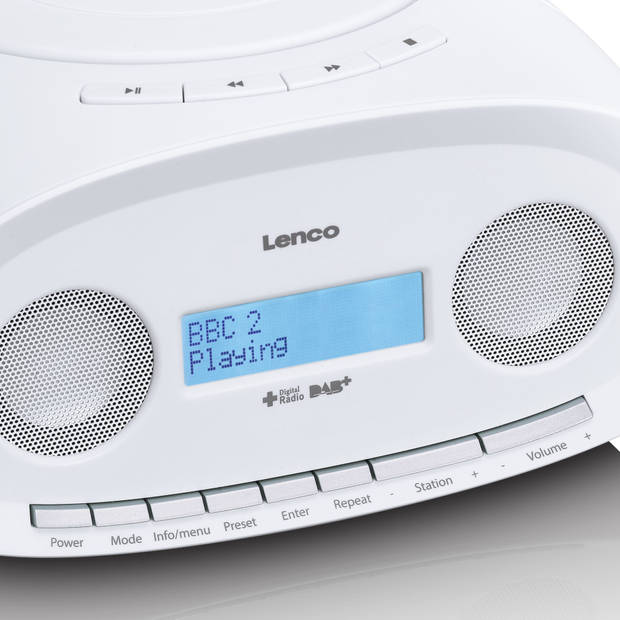 Draagbare DAB+/FM Radio CD-USB-speler Lenco SCD-69WH Wit