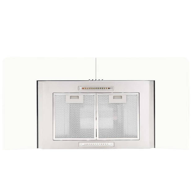 The Living Store Afzuigkap Wandmontage - Zilver - 90 x 45 x (46 - 73) cm - Geluidsarm - LED-verlichting - 3 snelheden -