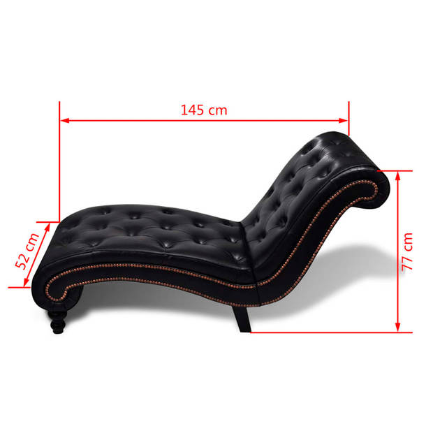 The Living Store Chaise Longue Bruin - Loungebank 145 x 52 x 77 cm - Hoogwaardig Polyurethaan