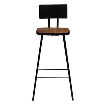 The Living Store Barstoelen - Massief gerecycled hout - 45 x 36 x 99 cm - Industriële stijl
