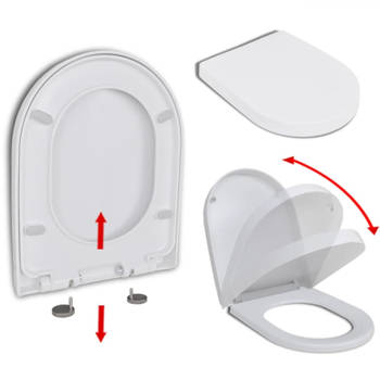 Blokker vidaXL Toiletbril soft-close met quick-release ontwerp vierkant wit aanbieding