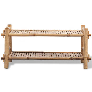 The Living Store Schoenenrek Bamboe 80x35x36cm - 2 lagen