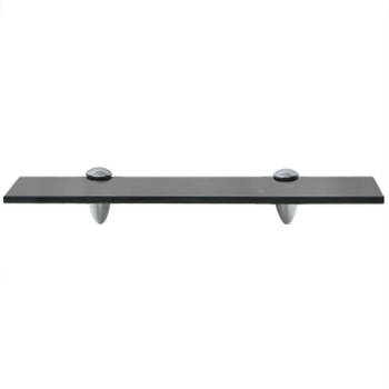 The Living Store Zwevende Plank - Glazen schap - 40 x 10 cm - Zwart