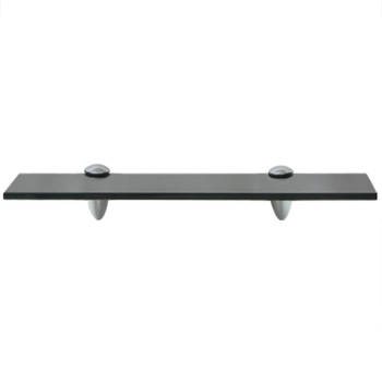 The Living Store Zwevende Plank 40 x 20 cm - Zwart Gehard Veiligheidsglas