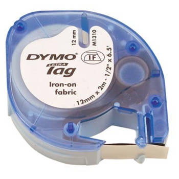 Dymo LetraTAG opstrijkbare tape 12 mm, wit