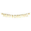 Merry Christmas kerst feest/party banner letterslinger versiering karton 175 cm - Feestslingers