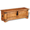 The Living Store Houten opbergkist - 110 x 35 x 40 cm - Ruw mangohout