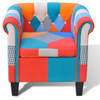 The Living Store Patchwork Fauteuil - Polyester - 68.5x60.5x65cm - Multiplex Frame