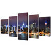 Canvas muurdruk set Kleurrijke New York skyline 100 x 50 cm