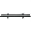 The Living Store Zwevende plank - Glazen wandschap 30 x 20 cm - Zwart