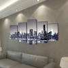 The Living Store 5-panelen canvas muurdruk set - 200 x 100 cm - New York skyline - Houtkader - Waterdicht