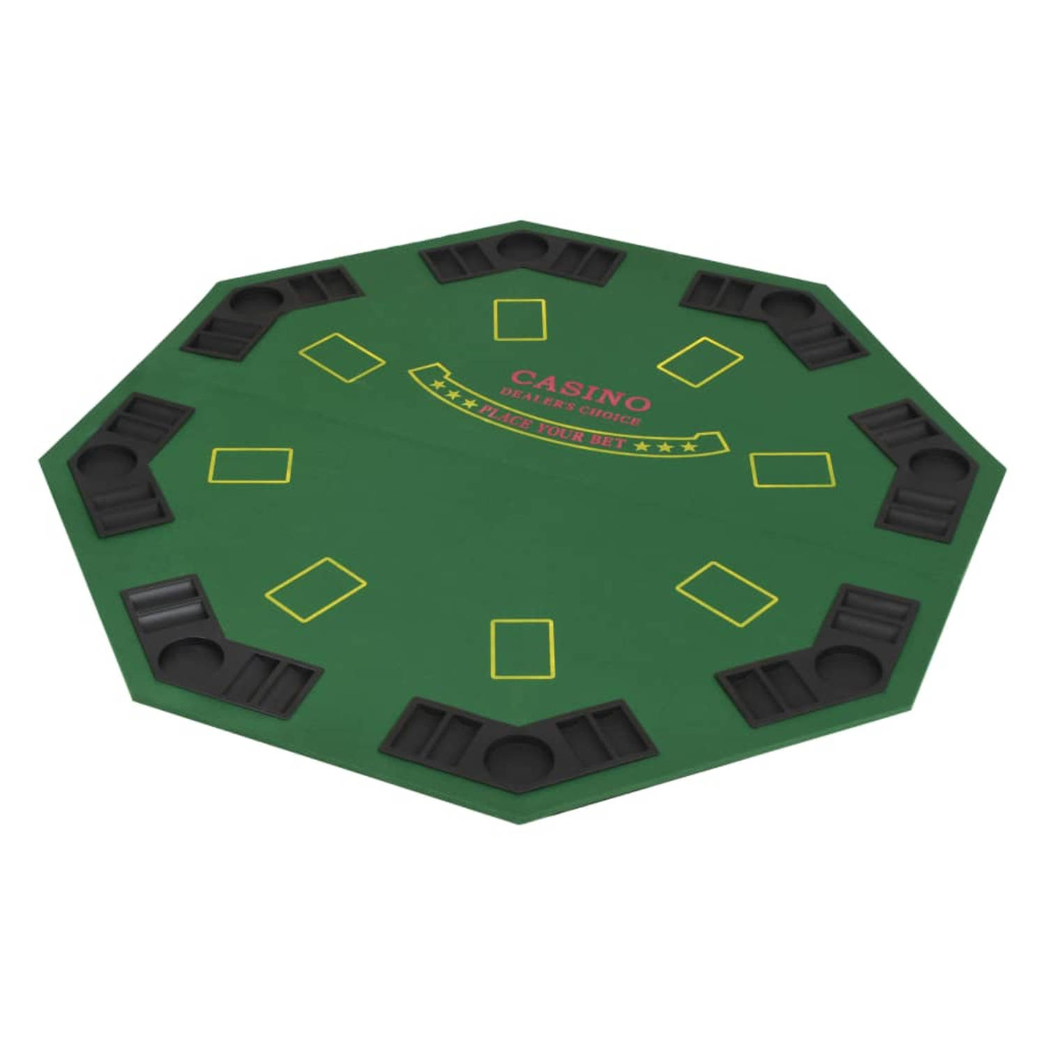 vidaXL Pokertafel voor 8 spelers achthoekig 2-voudig inklapbaar groen