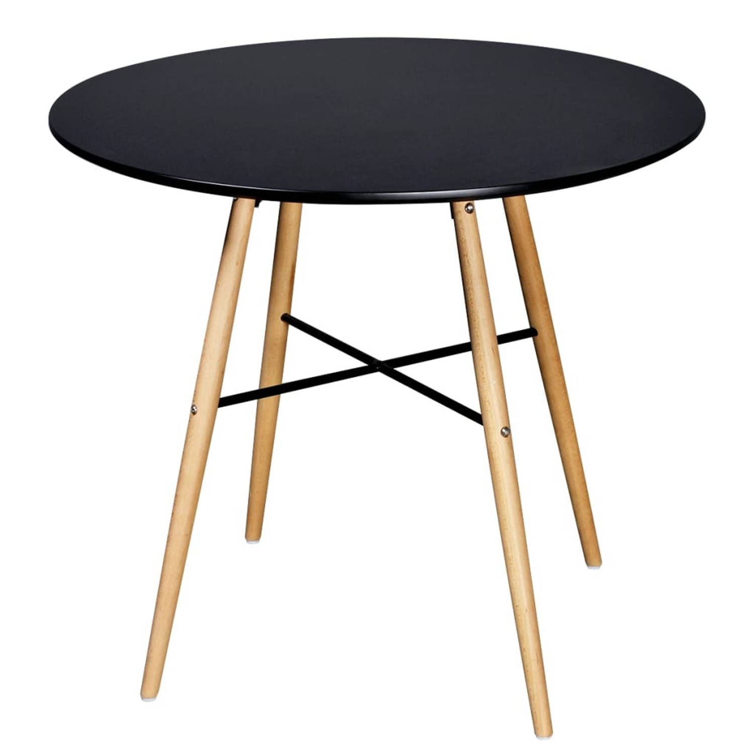 vidaXL Ronde eettafel met matte afwerking (zwart)