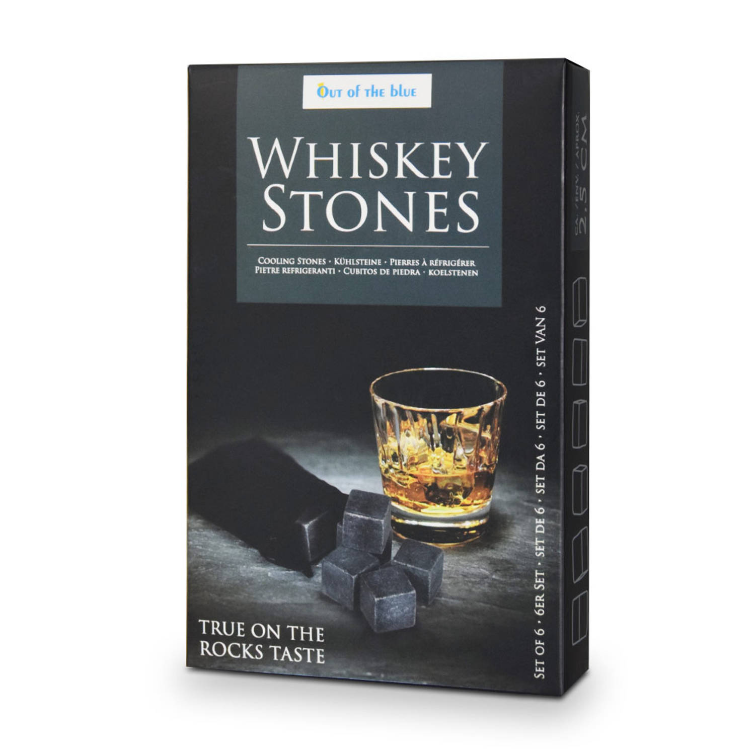 Whiskey Stones Deluxe - set van 4 - inclusief fluwelen bewaarzakje
