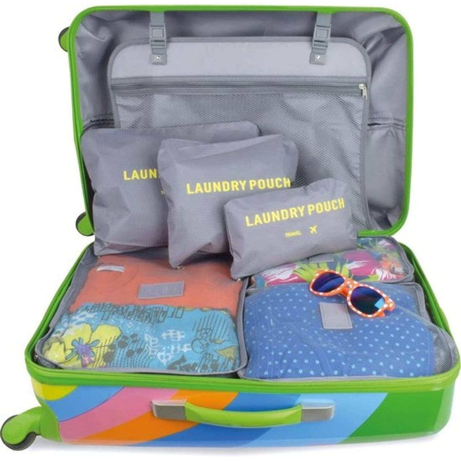 tekst schommel Kast O'DADDY packing cubes - 6 delig bagage organizer - grijs | Blokker
