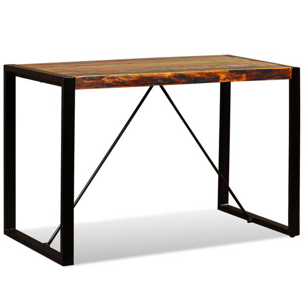 The Living Store Industriële Houten Eettafel - 120 x 60 x 76 cm - Meerkleurig