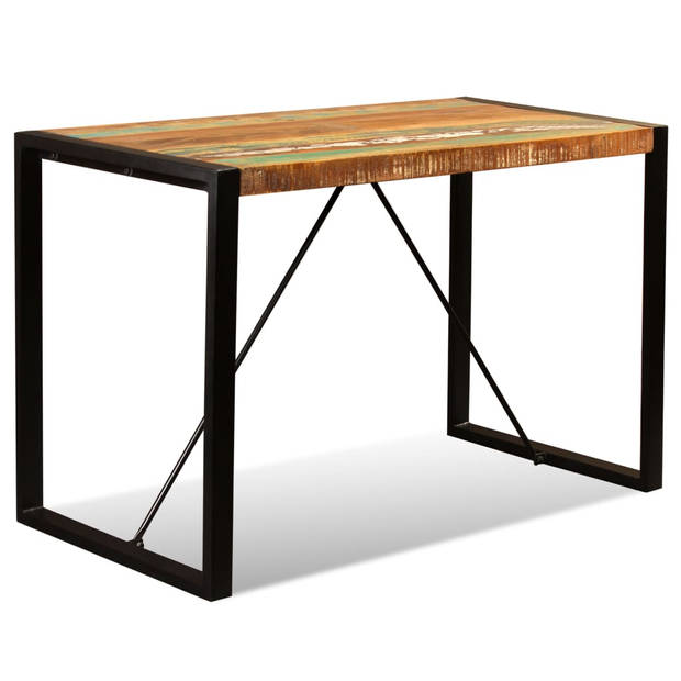 The Living Store Industriële Houten Eettafel - 120 x 60 x 76 cm - Meerkleurig