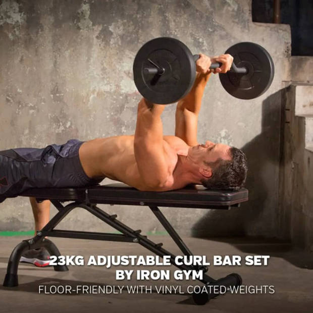 Iron Gym 23 kg verstelbare curl stang set - 25 mm