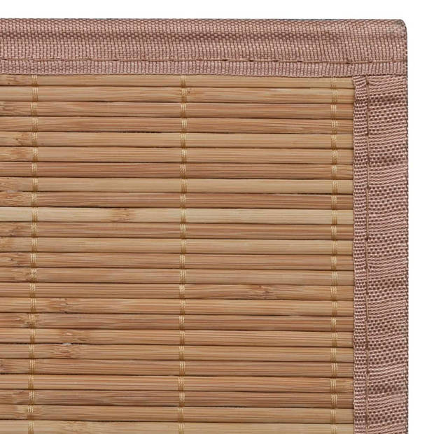 The Living Store Bamboe Tapijt - Bruin - 100 x 160 cm - Anti-slip PVC-onderkant