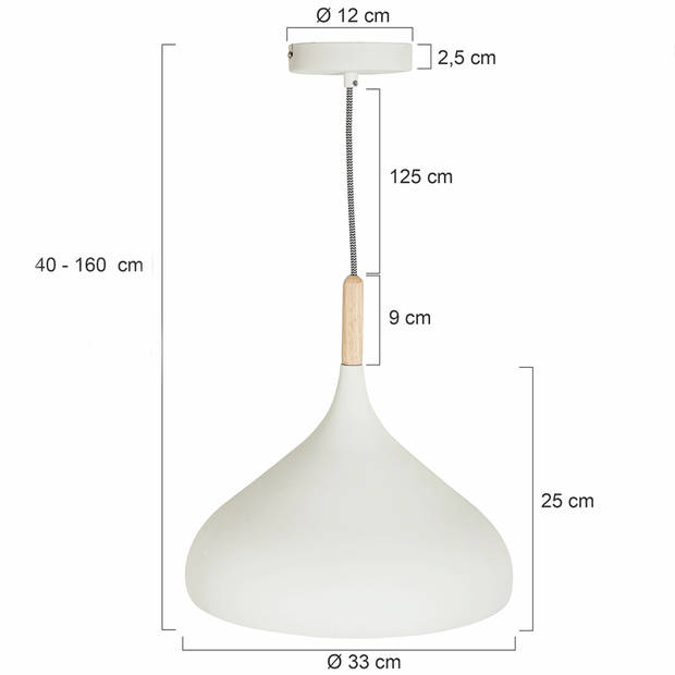 Lightning - scandinavische hanglamp wit 30cm - wit